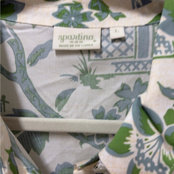 Spartina Green and Cream Floral Midi Dress - Picture 9 of 9